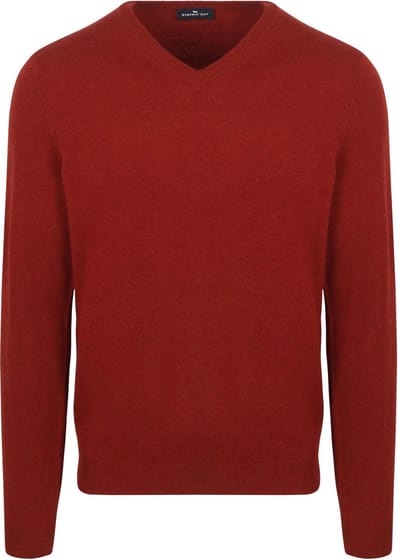Steppin' Out Pullover V-hals Merinowol Rood - Maat L - Heren - Pullovers