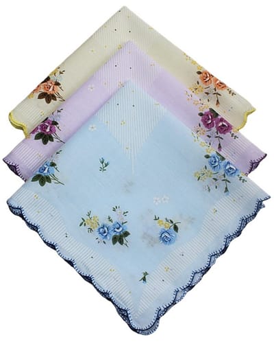 Zakdoek - 3-delige Dames Zakdoeken – Klein Bloemetjes Print – Zacht – 29x30 cm