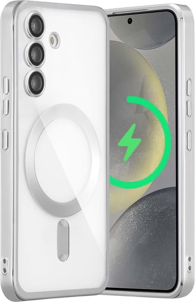 Hoesje Geschikt voor Samsung Galaxy S24 - Met magnetisch Ring hoesje - Arara backcover - Zilver