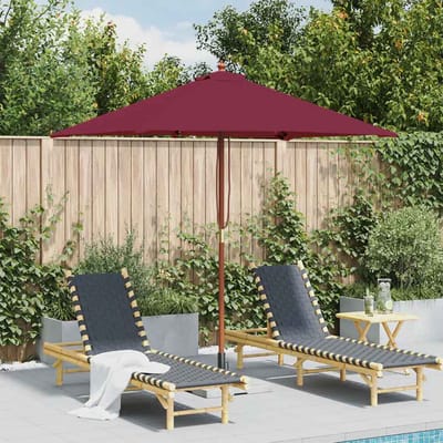 vidaXL - Parasol - met - houten - paal - 150x200 - cm - bordeauxrood
