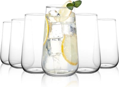 Set van 6 heldere drinkglazen van 500 ml voor water, sap en cocktails, vaatwasserbestendig, ideaal voor thuis en feesten