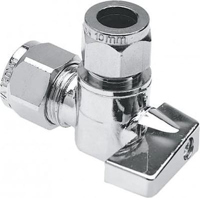 Bonfix Minikogelkraan met chromen knop haaks knel 10mm x 10mm
