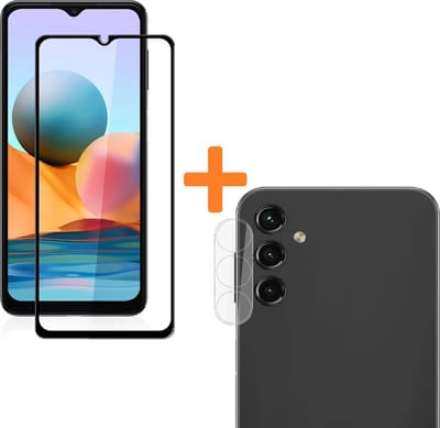 Volledige Dekking Scherm Tempered Glass Screen Protector + Camera lens Beschermer Transparant Geschikt voor: Samsung Galaxy A14