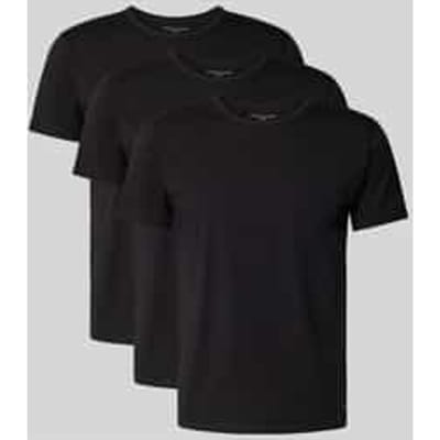 slim fit T-shirt set van katoenmix in set van 3