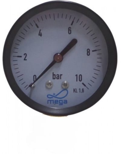 Profec Manometer 63 mm buitendraad 0 - 10bar zwart type droog achteraansluiting 1/4"