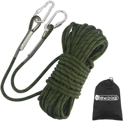18KN Statische Klime Rope 10mm Accessoire Koord 33FT(10M) tot 165FT(50M) Ontsnappingstouw voor IJsklimmen en Brandredding - Groen