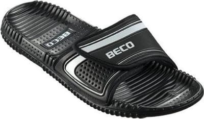 BECO Badslippers - Met Klittenband - Zwart - Unisex - Maat 37