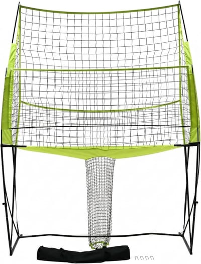 Triumpunpre Verstelbaar volleybalnet 2,4 x 3,4 m, verstelbaar volleybalnet voor training, met draagtas, stevig frame voor gebruik binnen en buiten.