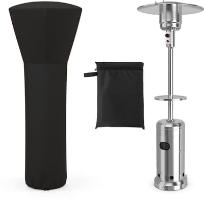 COSTWAY beschermhoes voor terrasverwarming, parasolverwarming, beschermhoes voor straalkachel, waterdicht, winddicht, UV-bestendig Oxford-weefsel, 220 x 86,5 x 48,5 cm (zwart)