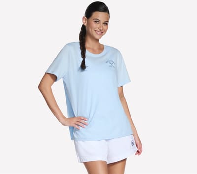 Skechers SKECHERS COURT CLASSIC SS TEE Dames T-shirt - Blauw