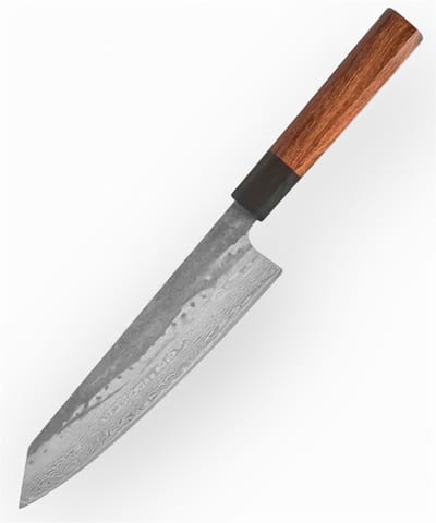 KAAMUT® Kiritsuke Chefmes 22 cm 67 Lagen Damascusstaal – Vlijmscherp – Professioneel Koksmes – Zwarte Finish – Massief Houten Handvat