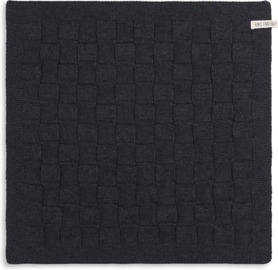 Knit Factory Gebreide Keukendoek - Keukenhanddoek Uni - Handdoek - Vaatdoek - Keuken doek - Antraciet - Donkergrijs - 50x50 cm