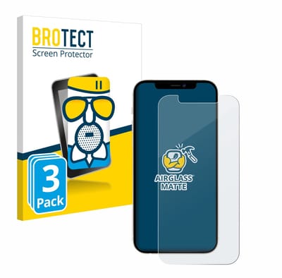 BROTECT - Screenprotector voor Apple iPhone 12 / 12 Pro - Folie Beschermfolie Beschermglas matte 3 Stuks