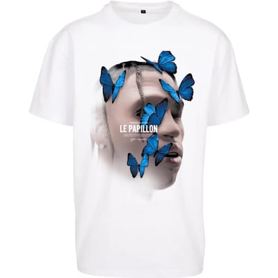 Mister Tee - Le Papillon Oversize Heren T-shirt - 4XL - Wit