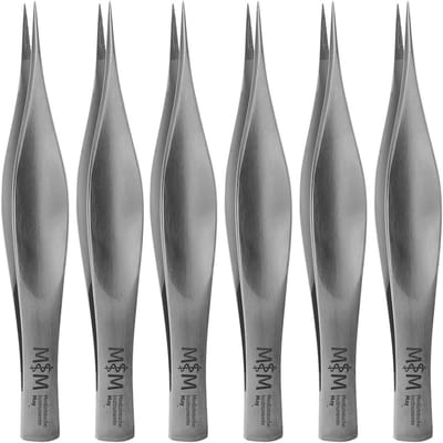Technische pincetten set - Precisie pincetten - Hobby en reparatie - Roestvrij staal - 11.5 cm - Zilver