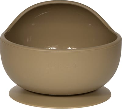 Jikkies Siliconen Kom - Schaaltje - Bakje - Anti Slip - Kommetje - Met Zuignap - Olijf Groen - 100% Siliconen - Vaatwasserbestendig - Magnetron & Ovenbestendig - De Veilige en Praktische Kom voor Baby’s en Peuters