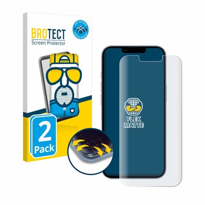 BROTECT - Screenprotector voor Apple iPhone 13 Pro - Folie Beschermfolie matte volledig dekking 2 Stuks