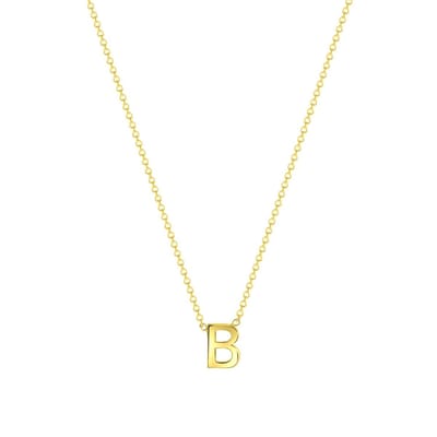 Lucardi Dames Ketting met letter hanger - 9 karaat - Ketting - Cadeau - 43 cm - Geelgoud