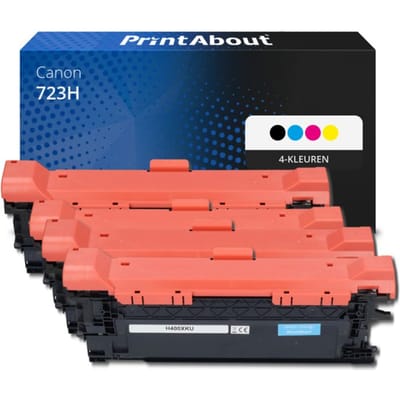PrintAbout huismerk Toner 723H  4-kleuren Multipack Hoge capaciteit Geschikt voor Canon
