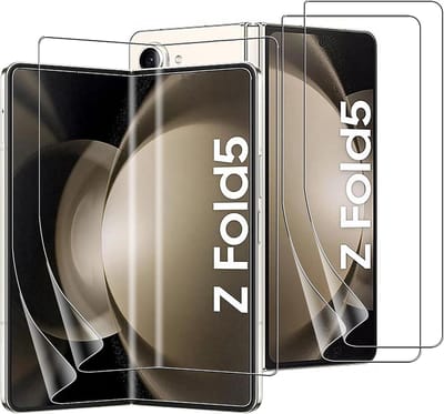 Screenprotector voor Samsung Galaxy Z Fold 5 - 2 stuks Beschermende kunststoffen transparante plastic schermfolie