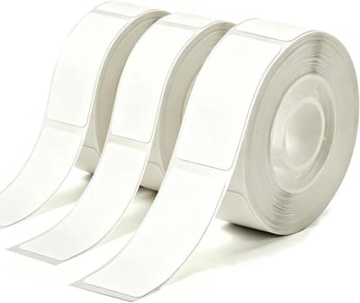 Zelfklevende etiketten set van 3 rollen - wit stickerpapier - betrouwbare hechting - ideaal voor labelmakers - ShopVlot
