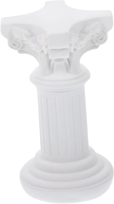 Mini Zuil Decoratie - Romeinse Pilaar - Foto Props - Hars Materiaal - 5.5x11CM - Wit