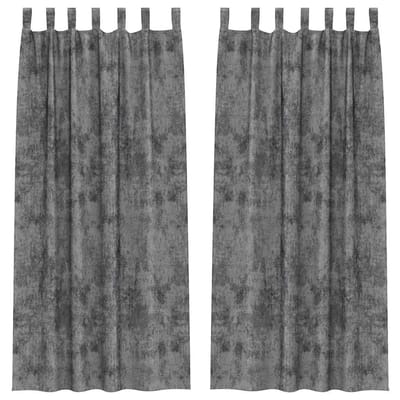 vidaXL Velvet Gordijnen 2 st Grijs 225 x 140 cm Fluweel