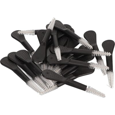20 pièces Brosse d'aération pour aide auditive Manche noir Poils en nylon Tube amplificateur sonore Outil de nettoyage pour écouteurs black