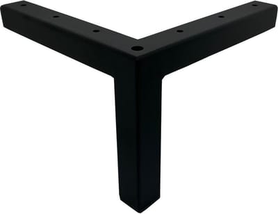 FLE - Stalen meubelpoot zwart hoek 22 bij 22 cm en hoogte 16 cm (koker 2 x 2 cm)