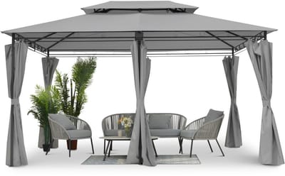 Luxe Prieel Vernazza Grijs + LED-verlichting + Schaduwdoeken