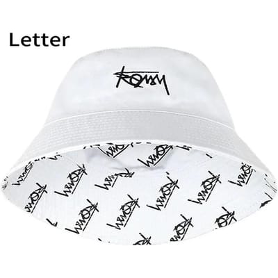 Groot Hoofd XL63cm Letter Print Bucket Hats Mannen Vrouwen Grote Maat Omkeerbaar Hip Hop Vissershoeden Zomer Zonnehoed Plus Size Panama XL 61-63CM white