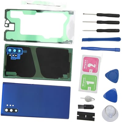 Vervanging Achterglazen Cover Perfecte Pasvorm Voorste Buitenste Glazen Scherm Cover voor Samsung Galaxy Note 10 blauw
