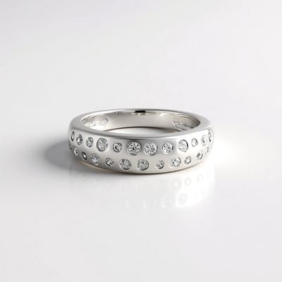 Cavill - Zilveren Ring - 925 Sterling Zilver - 24 Cambodjaanse Ronde Zirkonen 0,334 ct - Elegante Bezel Ring - Tijdloos Design