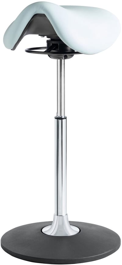Solid - Ergonomische Zadelkruk - Wit - Gepolijst Aluminium Voetplaat