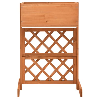 vidaXL - Latwerkplantenbak - 45x30x74 - cm - massief - vurenhout - oranje