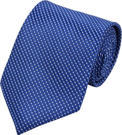 Fako Fashion - Luxe Stropdas - 145cm - 8cm - Navy Blauw/Zilver Geblokt