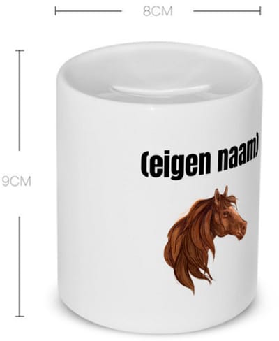 Akyol - paardenkop met eigen naam Spaarpot - Paarden - paarden liefhebbers - iemand die houdt van paarden - verjaardag - cadeau - kado - 350 ML inhoud