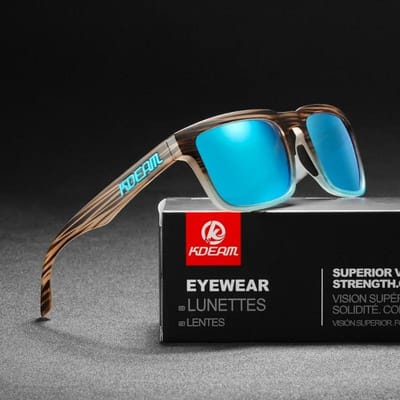 Nieuw KDEAM Merk Hoge Kwaliteit Vierkante Zonnebril voor Heren Sport Gepolariseerde Zonnebril 2025 Reflecterende Coating Kleurrijke Lens UV400 Only Sunglasses