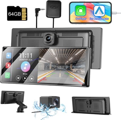 ESSGOO 11,3 inch CarPlay & Android Auto Scherm – Draadloos – Navigatiesysteem Auto - Met 4K Dashcam & Achteruitrijcamera – Incl. 64GB - Universeel – Plug & Play