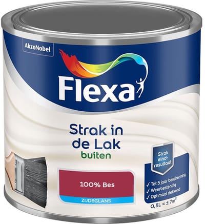 Flexa - Strak In De Lak Buitenlak Zijdeglans - 100% Bes - Mengverf - 500 Ml