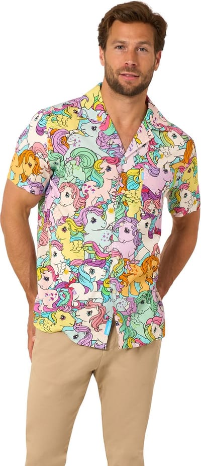OppoSuits Shirt - My Little Pony's - Heren Overhemd - Korte Mouwen - Meerkleurig - Maat M
