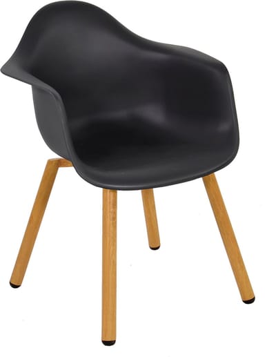 Lesli Living - Bistrostoel Montreux - Zwart - 62,5x44x82,5cm - Set van 4