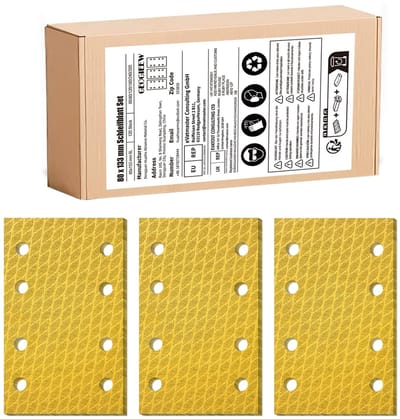 Dailygoods- Schuurbladenset 100 Stuks - Schuurpapier Klittenband - 133 x 80 mm - Korrelgrootte P60 - 8 Gaten - Effectieve Stofafzuiging
