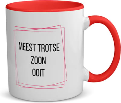 Akyol - meest trotse zoon ooit koffiemok - theemok - rood - Zoon - trotse zoon - verjaardagscadeau - verjaardag - cadeau - cadeautje voor zoon - zoon artikelen - kado - geschenk - gift - 350 ML inhoud
