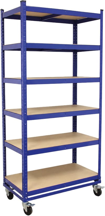 TRUTZHOLM Etagewagen 900kg met Rem - 215cm Hoog 6 Etages - Heavy Duty Industriële Rolwagen Orderverzamelrek Tijdschriftenwagen