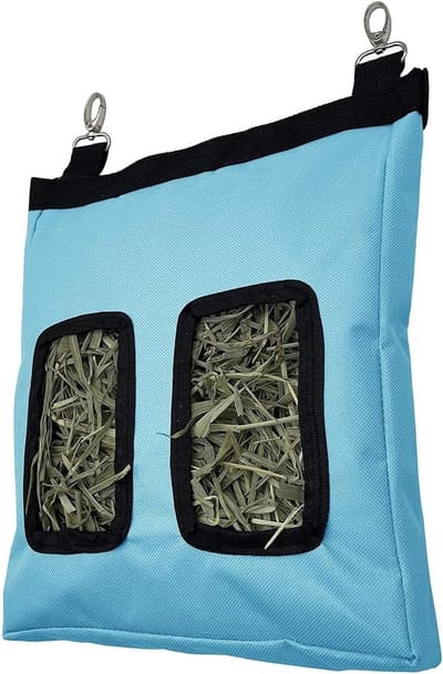 Cocoplus -Hangende Hooizak voor Konijnen en Cavia's - Voederopslag - Hay Feeder Bag - Geschikt voor Hangend - Hooizak voor Hangend - Blauw - Opbergzak voor Hooi en Voer