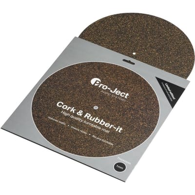 Pro-Ject Cork & Rubber it Draaitafelmat - Trillingsreductie - Verbeterde Geluidskwaliteit - Duurzame Vinylbescherming – Zwart