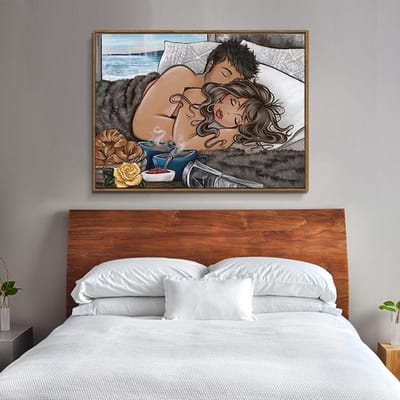 Diamond Painting Slapende Geliefden Kruissteek Mozaïek Diamant Borduurwerk Handwerk Patronen 20X30CM black
