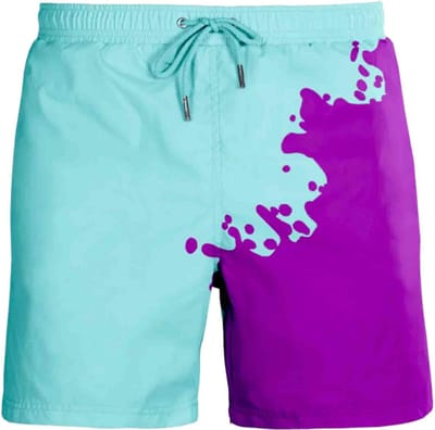 SEA'SONS - Zwembroek Jongens - Kleurveranderend - Rood-mint - Maat 128/134 (SEASONS - Kleur veranderend)