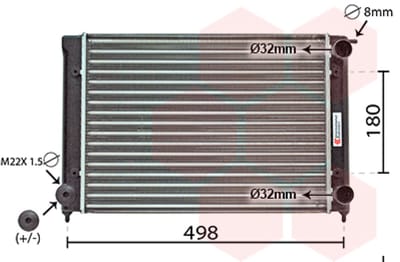 Van Wezel - RADIATOR VOOR VW GOLF I 1976-1983 171121253K